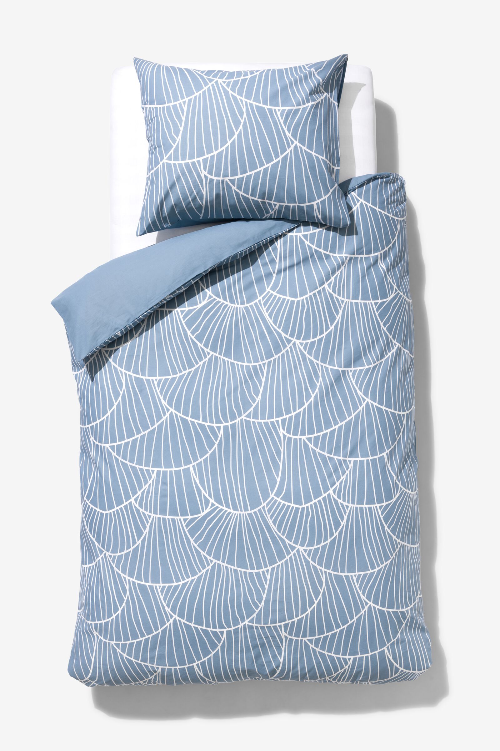 housse de couette en coton doux 140x200/220 champignons bleu - 5790191 - HEMA