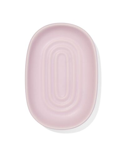 zeepbakje met ribbels mat aardewerk lila 13x9 - 80330046 - HEMA