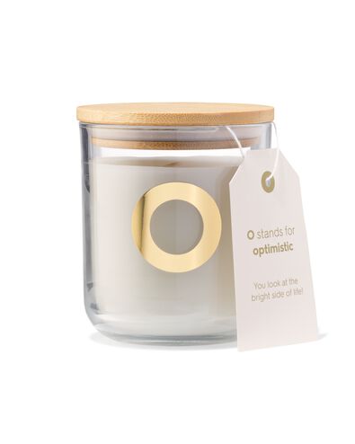 kaars in glas &Oslash;8x10cm letter O - 61100414 - HEMA