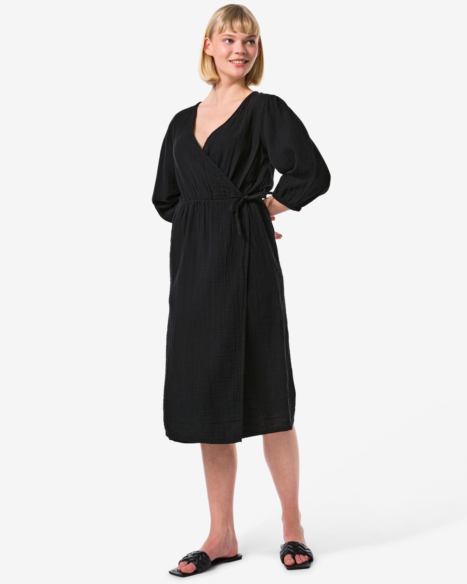 Damen-Wickelkleid Ruby schwarz - 36249570BLACK - HEMA