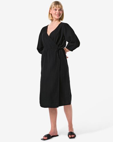 Damen-Wickelkleid Ruby schwarz - 36249570BLACK - HEMA