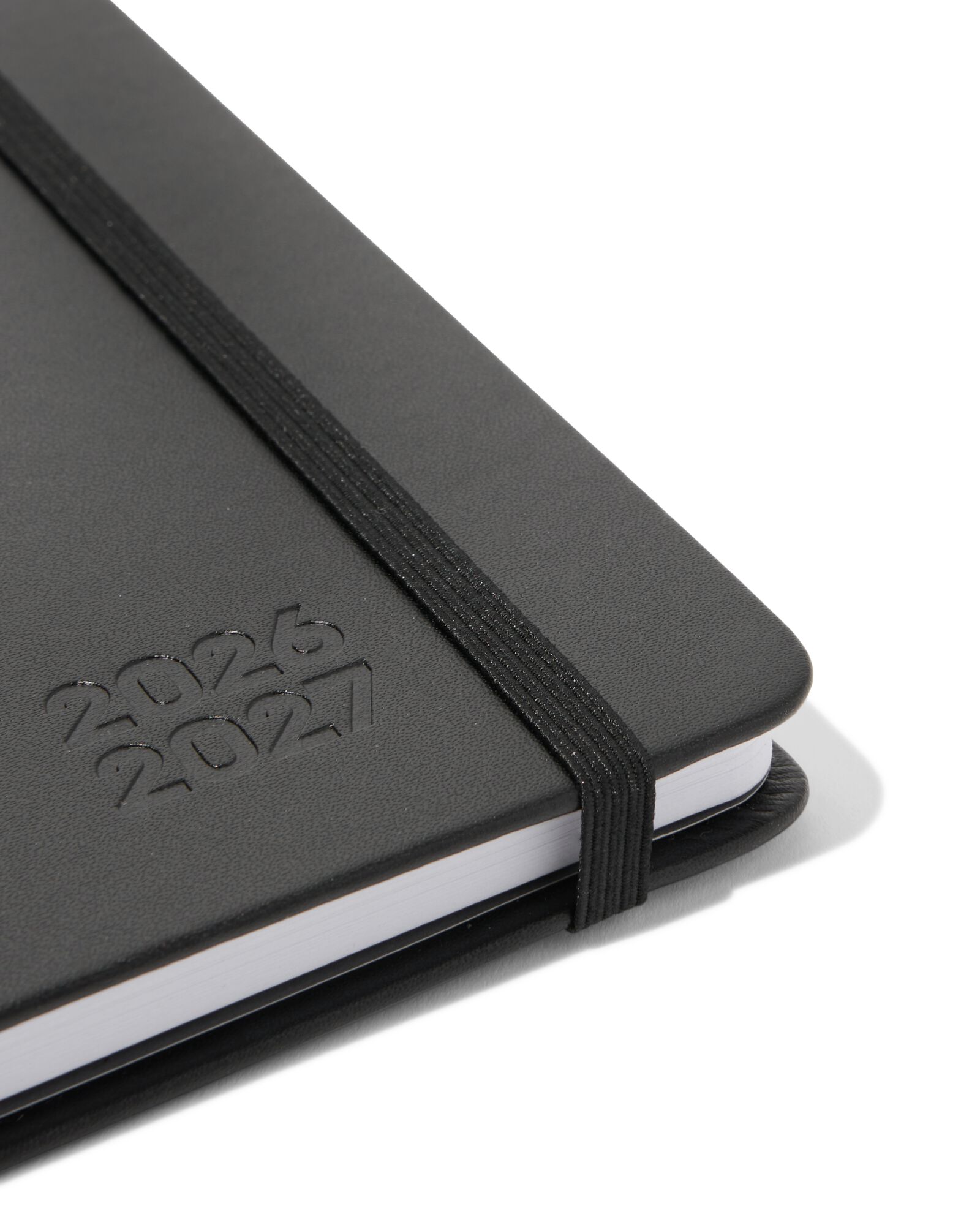 agenda scolaire 2026-2027 15,3x21,5x1,3cm faux cuir noir - 14505646 - HEMA