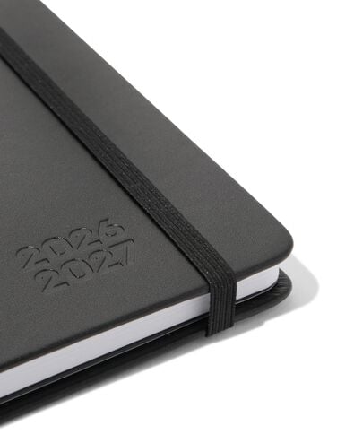 agenda scolaire 2026-2027 15,3x21,5x1,3cm faux cuir noir - 14505646 - HEMA