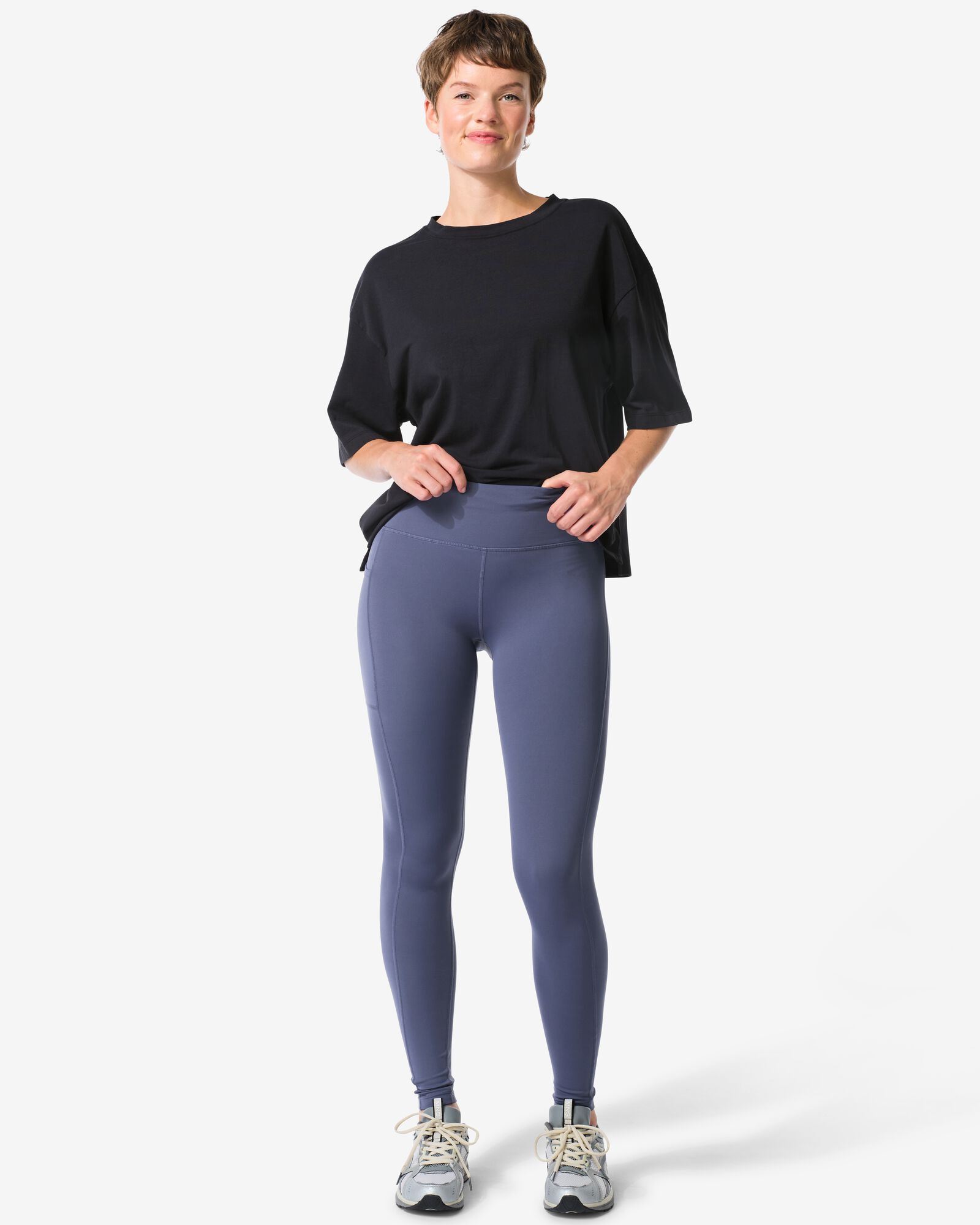 damessportlegging donkerblauw donkerblauw - 36010395DARKBLUE - HEMA