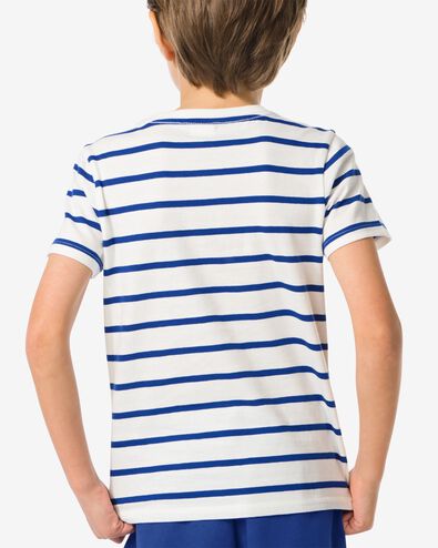 t-shirt enfant rayures bleu 146/152 - 30785315 - HEMA