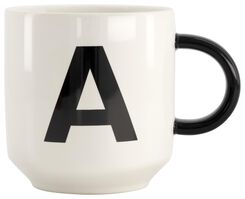 mug en faïence blanc/noir 350 ml - A - 61120096 - HEMA