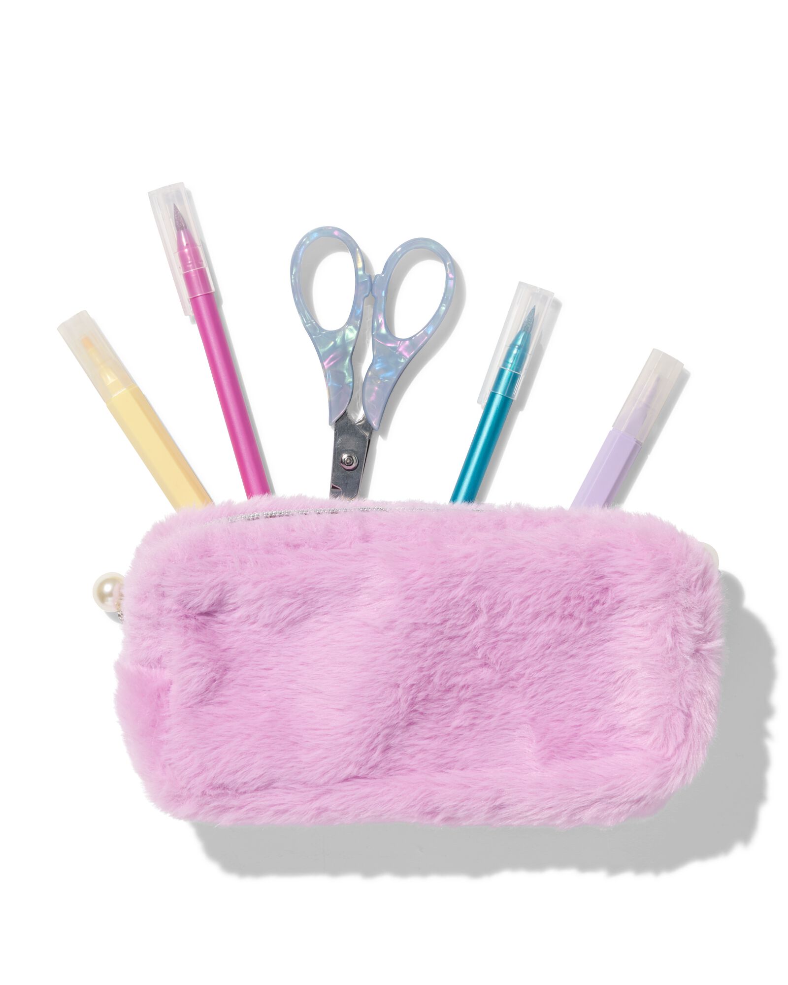 etui 22.5x6x11cm fluffy dubbele rits - 14402101 - HEMA
