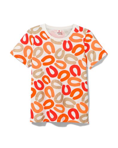 t-shirt femme avec saucisses fumées à paillettes orange S - 36240456 - HEMA