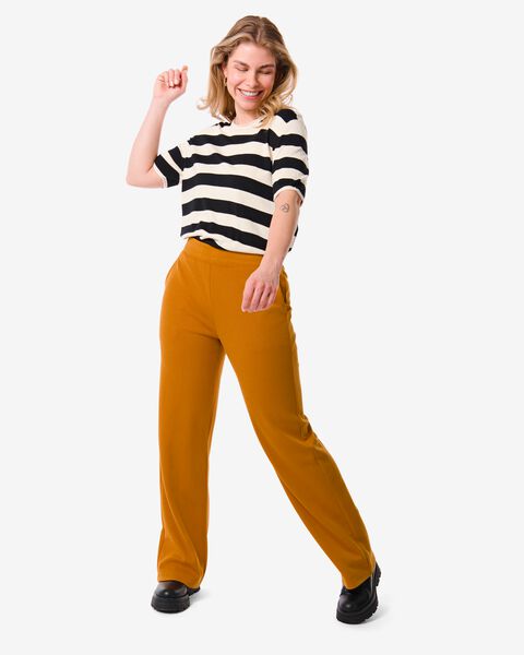 afstuderen opwinding Toepassing dames broek Olive met hoge taille geel - HEMA