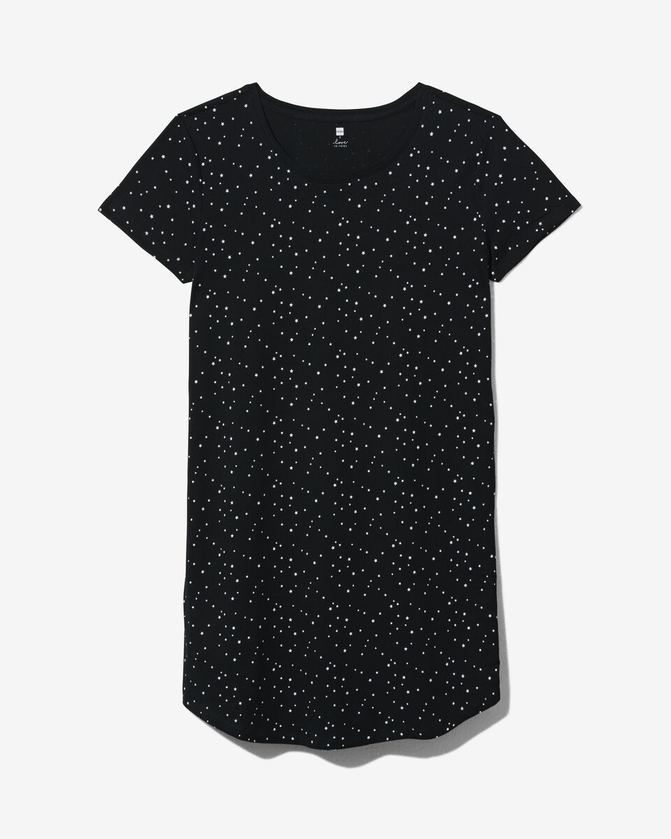 Damen-Nachthemd Flair, Baumwolle schwarz - 1000026569 - HEMA