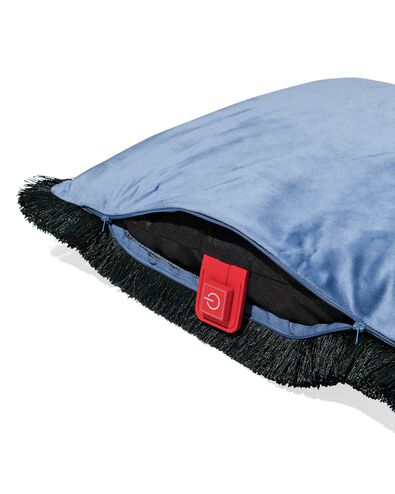 housse de coussin 50x50cm franges bleu - 7325159 - HEMA