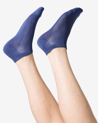 heren sokken met katoen mesh - 5 paar donkerblauw donkerblauw - 1000030649 - HEMA