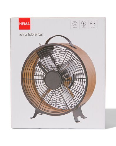 ventilateur de table rétro Ø25,8cm mat aspect bois - 80060025 - HEMA