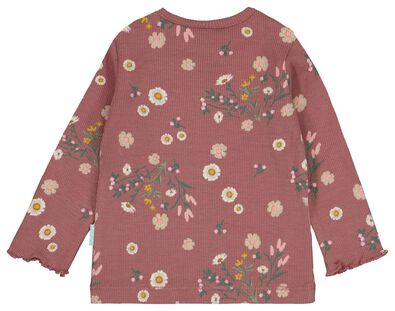 Newborn-Set, T-Shirt und Leggings, gerippt, Blumen rosa - 1000024485 - HEMA