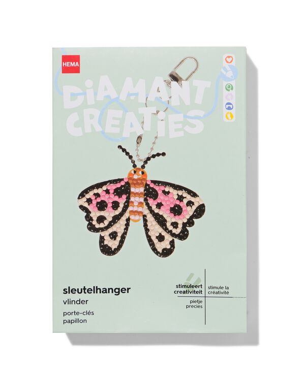 diamantcreaties sleutelhanger vlinder - 15900352 - HEMA
