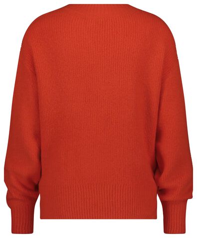 pull femme en tricot avec col en v orange - 1000021148 - HEMA