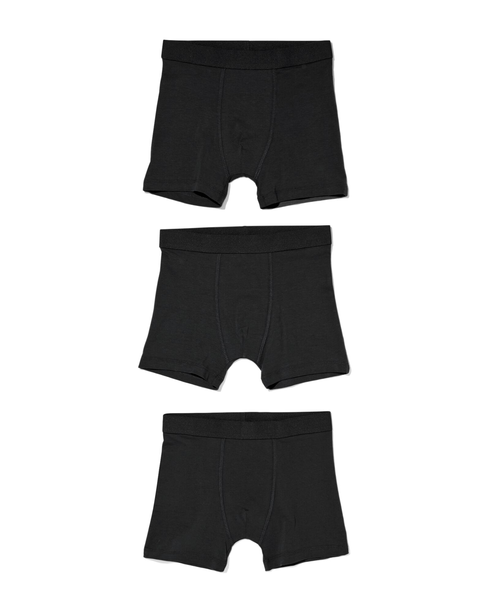 3 boxers basic enfant coton stretch noir noir - 19293189BLACK - HEMA