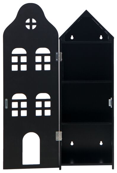 Holz-Grachtenhaus, schwarz, 24.5 x 25 x 75 cm, Tafel - 15130037 - HEMA