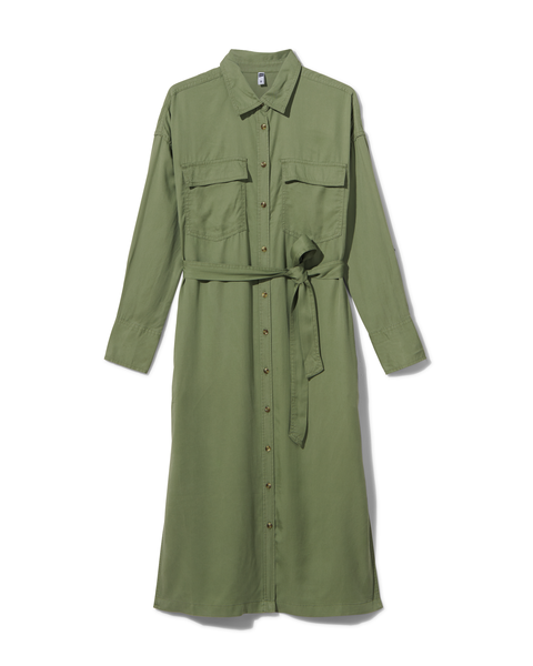 dames jurk Lacey lang groen groen - 1000029930 - HEMA