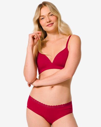 hipster femme second skin en micro rouge XL - 19610360 - HEMA