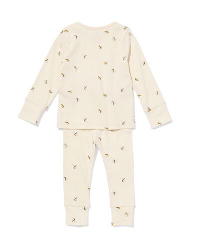 baby meegroeipyjama rib dieren gebroken wit gebroken wit - 33300160OFFWHITE - HEMA