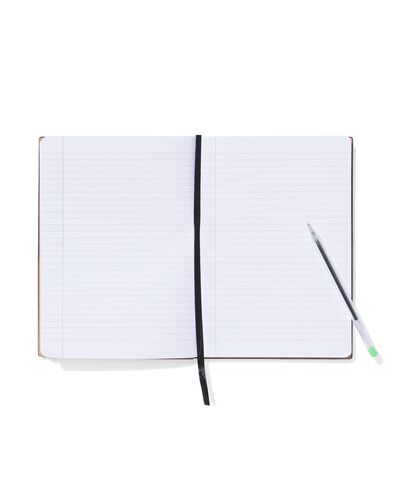 carnet lign&eacute; PU noir A5 - 14100140 - HEMA
