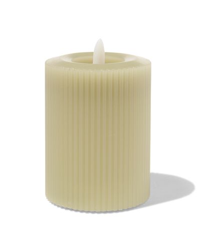 bougie nervur&eacute;e LED avec cire &Oslash;7.5x10 vert clair - 13550053 - HEMA