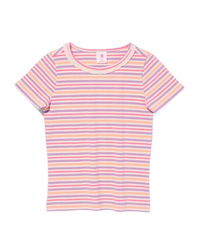 t-shirt enfant avec côtes multicolore 134/140 - 30824544 - HEMA