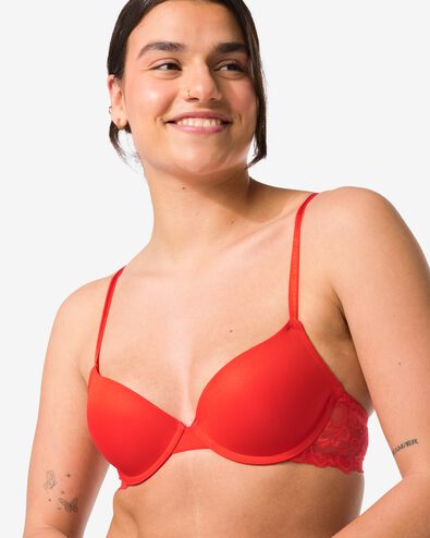 soutien-gorge push-up pr&eacute;form&eacute; avec armatures rouge - 21870180RED - HEMA
