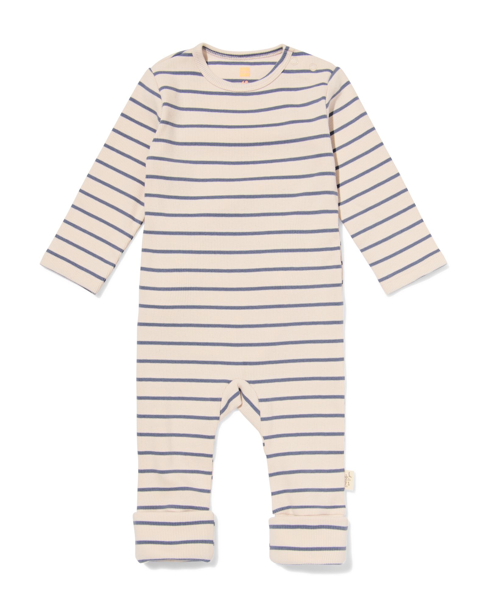 Newborn mitwachsender Strampler, gestreift ecru ecru - 33439620ECRU - HEMA