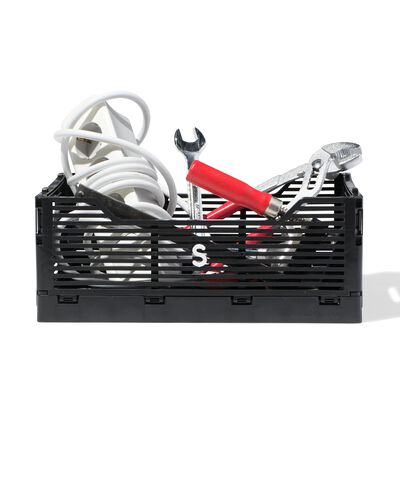 klapkrat letterbord recycled S zwart zwart S  20 x 30 x 11,5 - 39811074 - HEMA