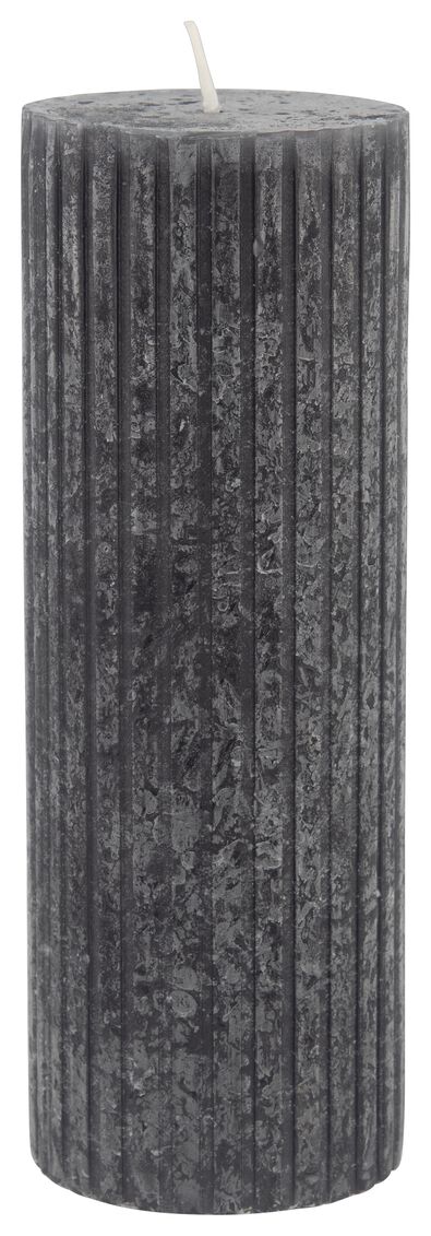 bougie rustique en relief - 7x19 - noir noir 7 x 19 - 13502611 - HEMA