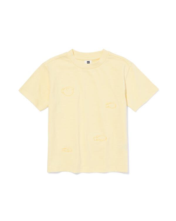 kinder T-shirt vissen lichtgeel lichtgeel - 30718102LIGHTYELLOW - HEMA