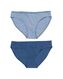 dames slips stretch katoen - 2 stuks blauw S - 19620925 - HEMA