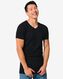 Herren-T-Shirt, Slim Fit, V-Ausschnitt , extralang schwarz XL - 34276876 - HEMA