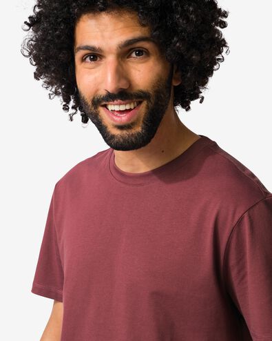 Herren-T-Shirt Basic mittelrot mittelrot - 2190400MIDRED - HEMA