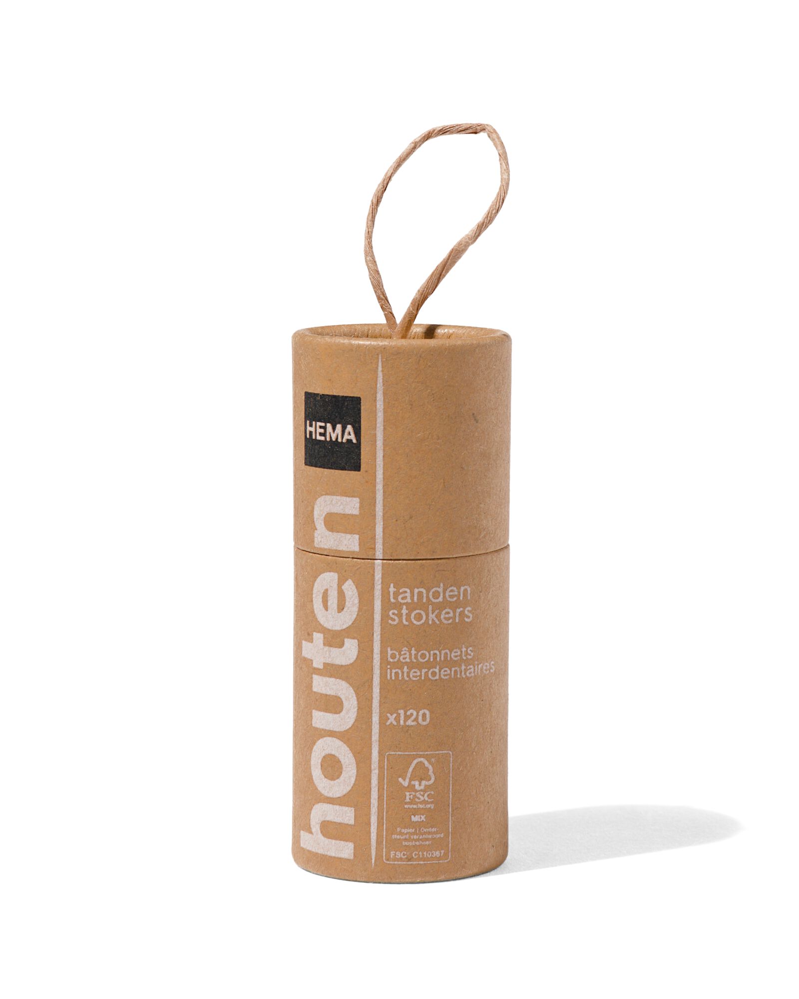 120 cure-dents en bois extra fins dans des cylindres. - 11133400 - HEMA