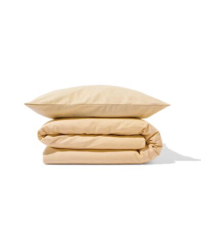 housse de couette 140x200/220cm flanelle &agrave; rayures beige - 5700207 - HEMA