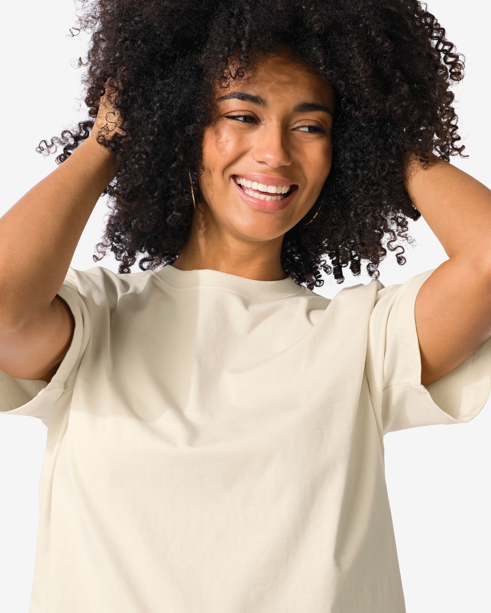 dames T-shirt Larissa regular fit wit wit - 36311360WHITE - HEMA