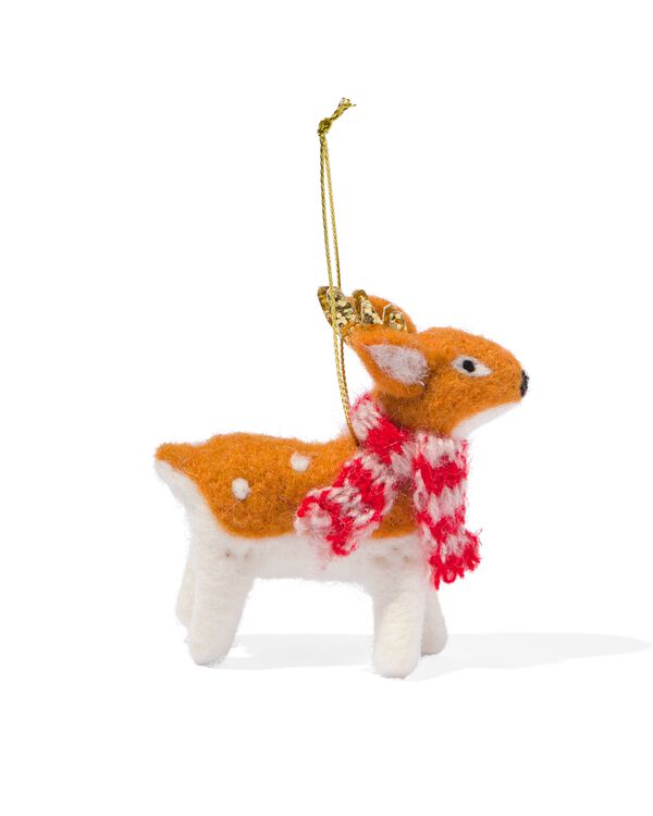 décoration de Noël cerf laine 9cm - 25180072 - HEMA