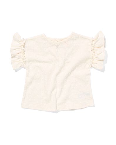 t-shirt bébé broderie blanc cassé 86 - 33044055 - HEMA
