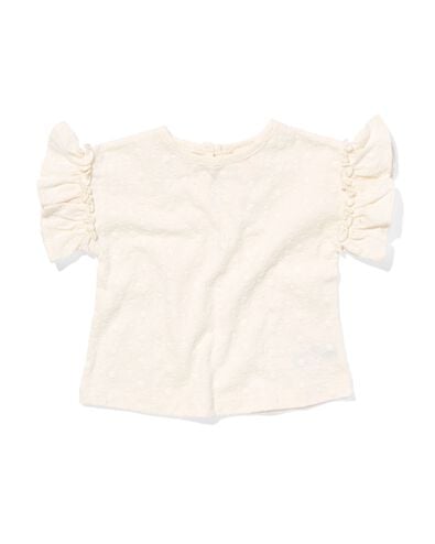 Baby-T-Shirt, Stickerei eierschalenfarben 86 - 33044055 - HEMA