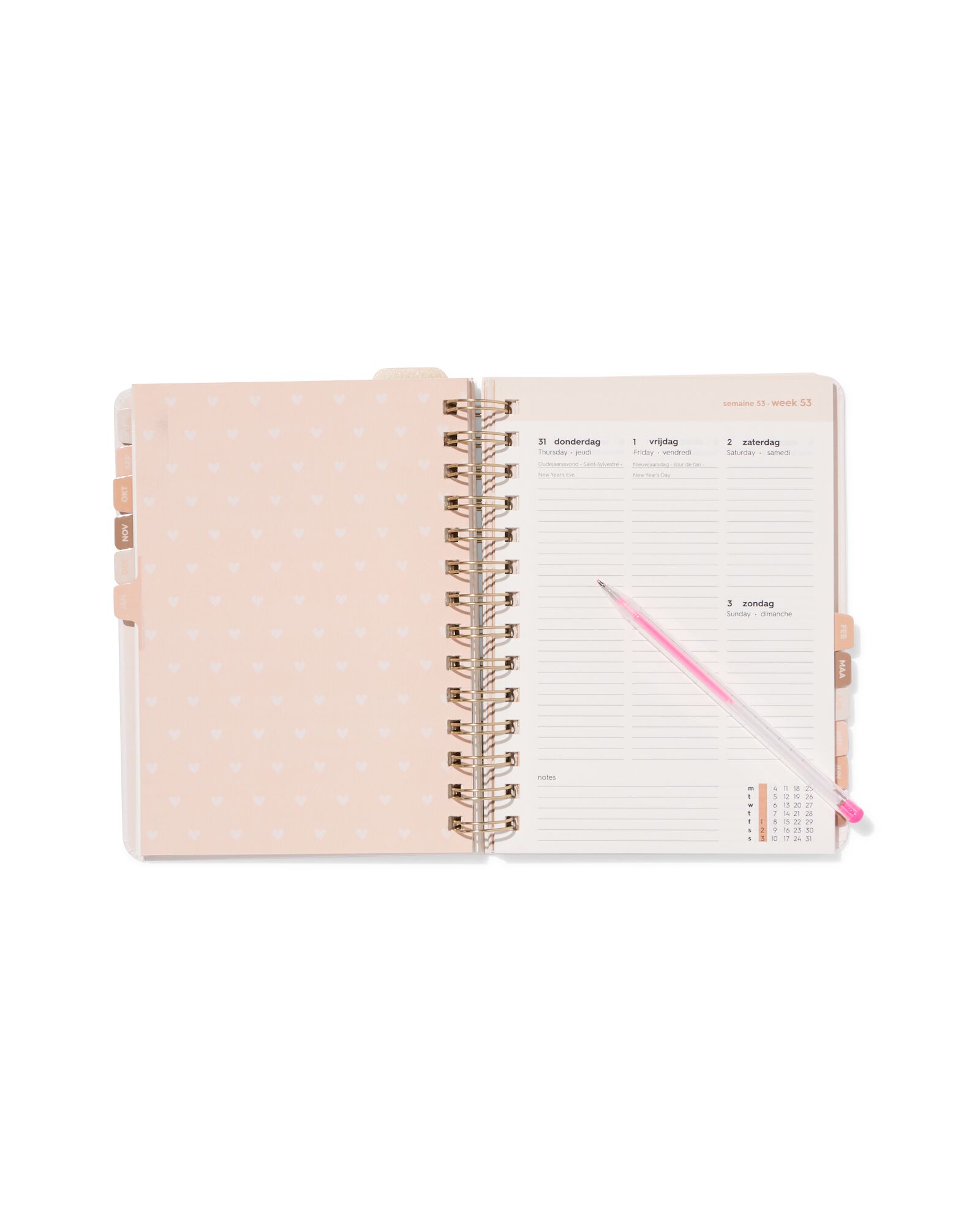 agenda scolaire 2026-2027 15,7x20,7cm c&oelig;ur - 14505665 - HEMA