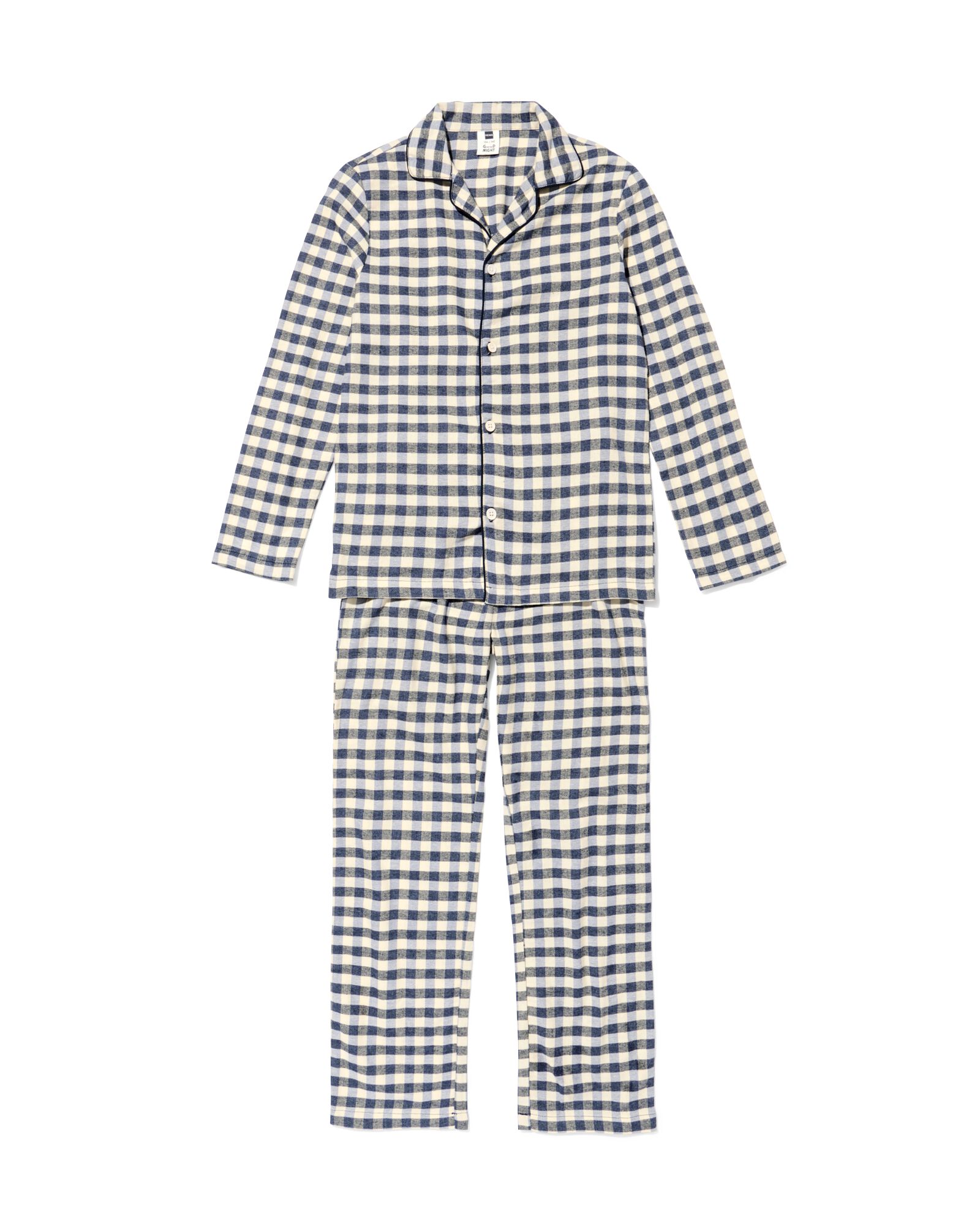 Kinderpyjama Flanell mit Streifen blau - 23001150BLUE - HEMA