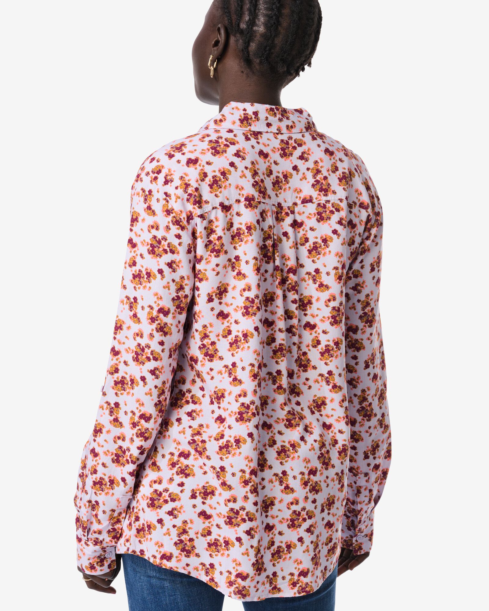 damesblouse Bobbie bloemen lila lila - 36207640LILAC - HEMA