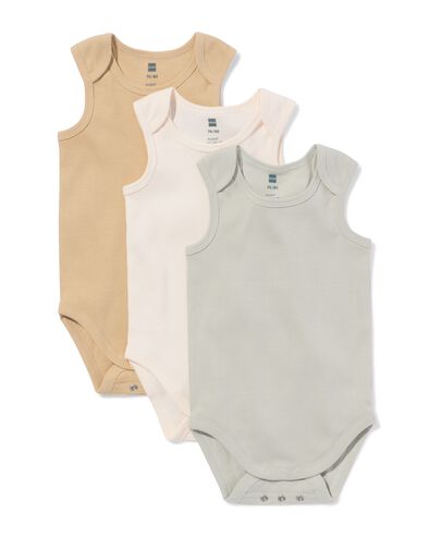 Mitwachsende Baby-Strampler, gerippt &ndash; 3 St&uuml;ck blau blau - 33306860BLUE - HEMA