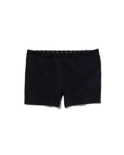 boxer femme sans coutures microfibre avec dentelle noir noir - 1000002002 - HEMA