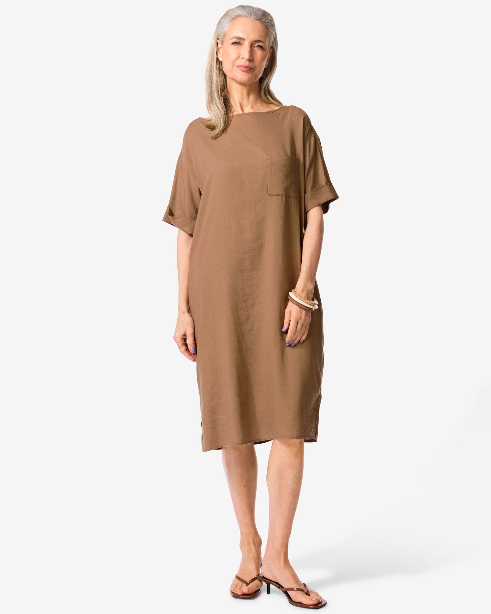 robe femme Tony coupe d&eacute;contract&eacute;e marron marron - 36211550BROWN - HEMA