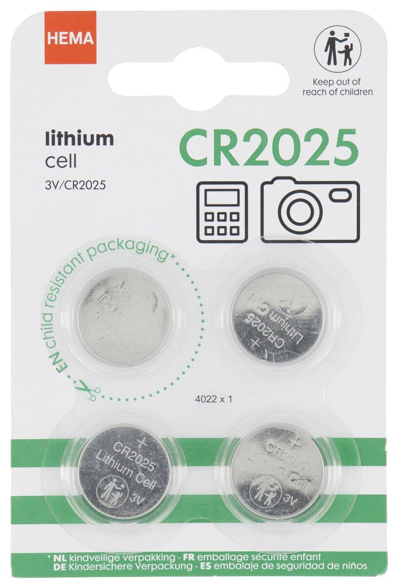 Sneeuwwitje Naar Tussen CR2025 lithium batterijen - 4 stuks - HEMA
