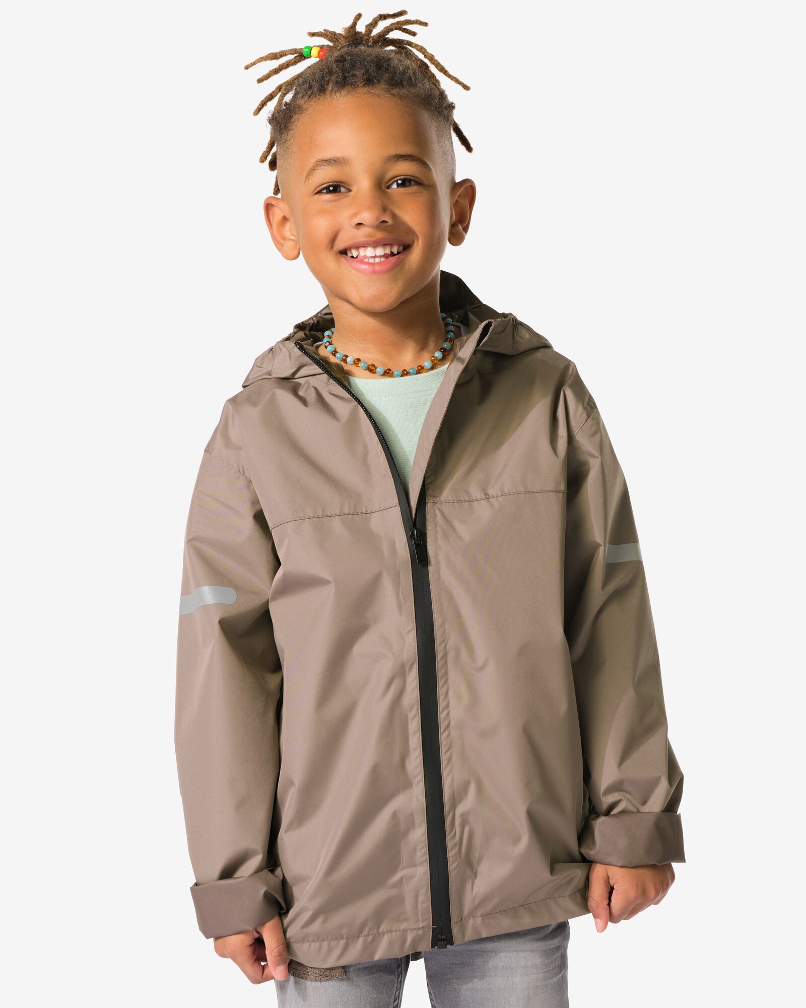 kinderregenjas lichtgewicht taupe taupe - 18450540TAUPE - HEMA